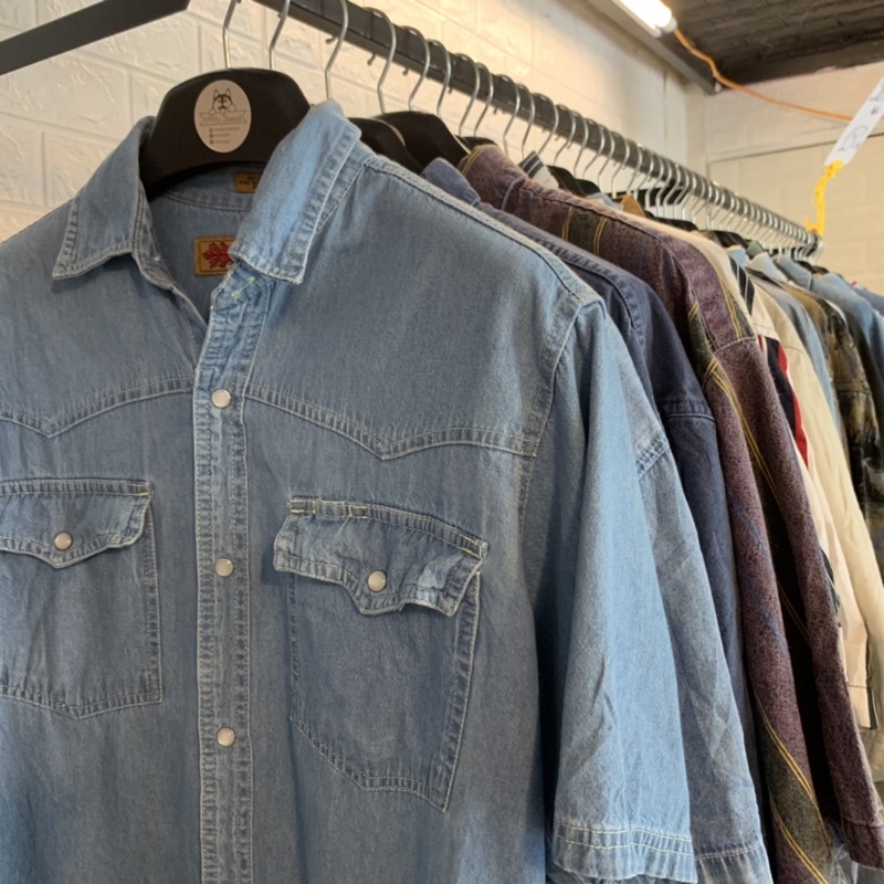 Sơ mi Jeans- Sơ mi nam- Sơ mi Mĩ Hàn- Sơ mi tay ngắn