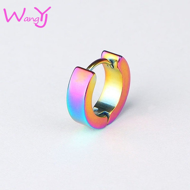 Khuyên tai unisex bằng thép không gỉ chống dị ứng đơn giản thời trang