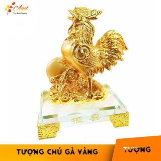 Tượng chú gà trống cao cấp đế kính thủy tinh