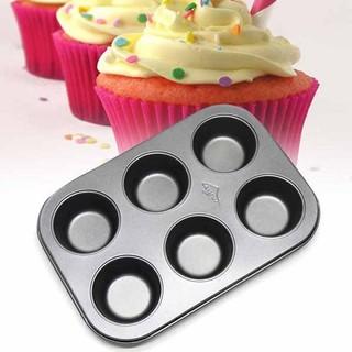 Khuôn cupcake 6 ô chống dính to (KCD 08)