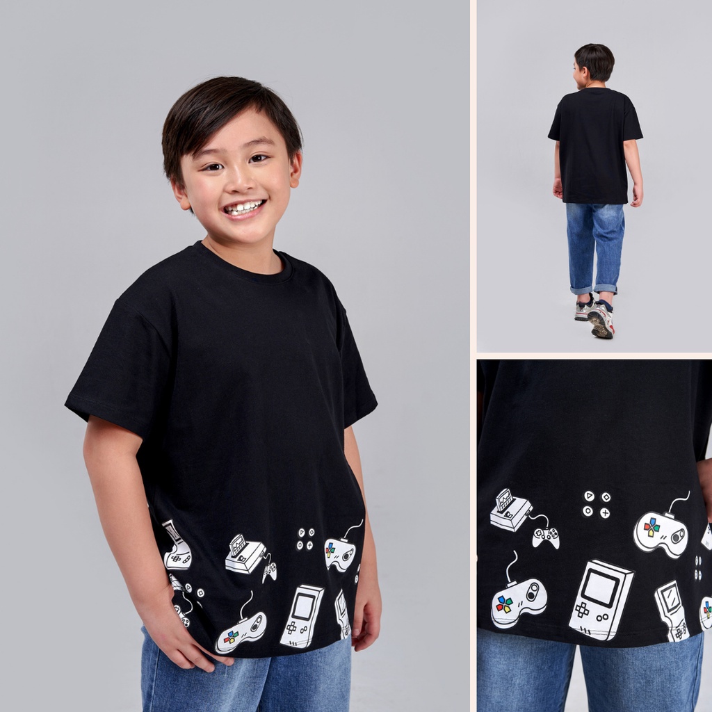 Áo T-shirt trẻ em YODY vải cotton in hình playgame mềm mịn, thoáng mát TSK5217