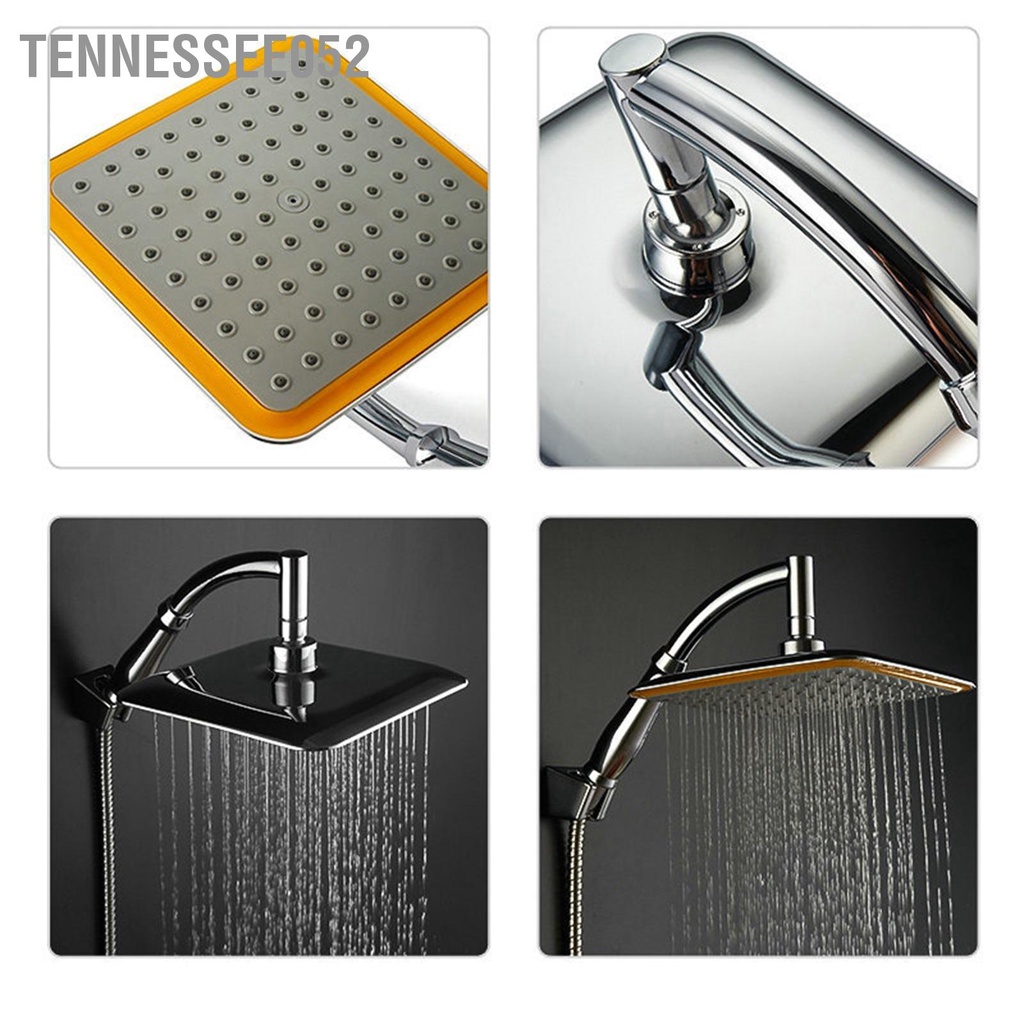 Hàng HOT Đầu vòi hoa sen hình vuông Bát sen tăng áp Điều chỉnh đa năng Phòng tắm tăng trên cùng【Tennessee052】