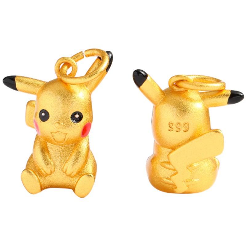 Dây Chuyền / Vòng Tay Mặt Hình Pikachu Màu Vàng Không Phai