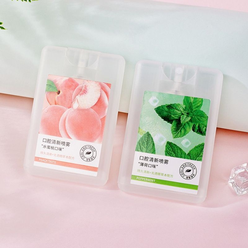 Xịt thơm miệng kháng khuẩn hương Đào, bạc hà 20ml