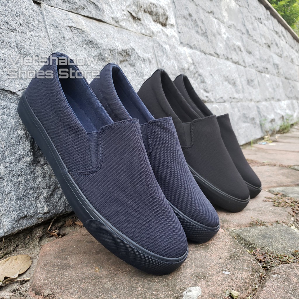 Slip on nam - Giày lười vải nam LEYO - Chất liệu vải polyester màu (đen) full và (xanh) than full - Mã SP A7522 | BigBuy360 - bigbuy360.vn