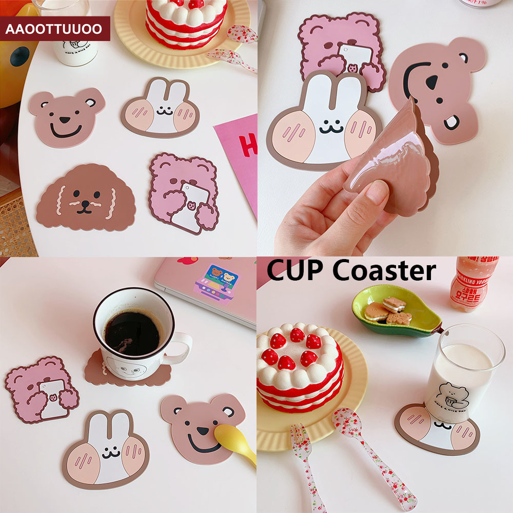 Miếng Lót Ly Silicon Hình Động Vật Dễ Thương Tiện Dụng