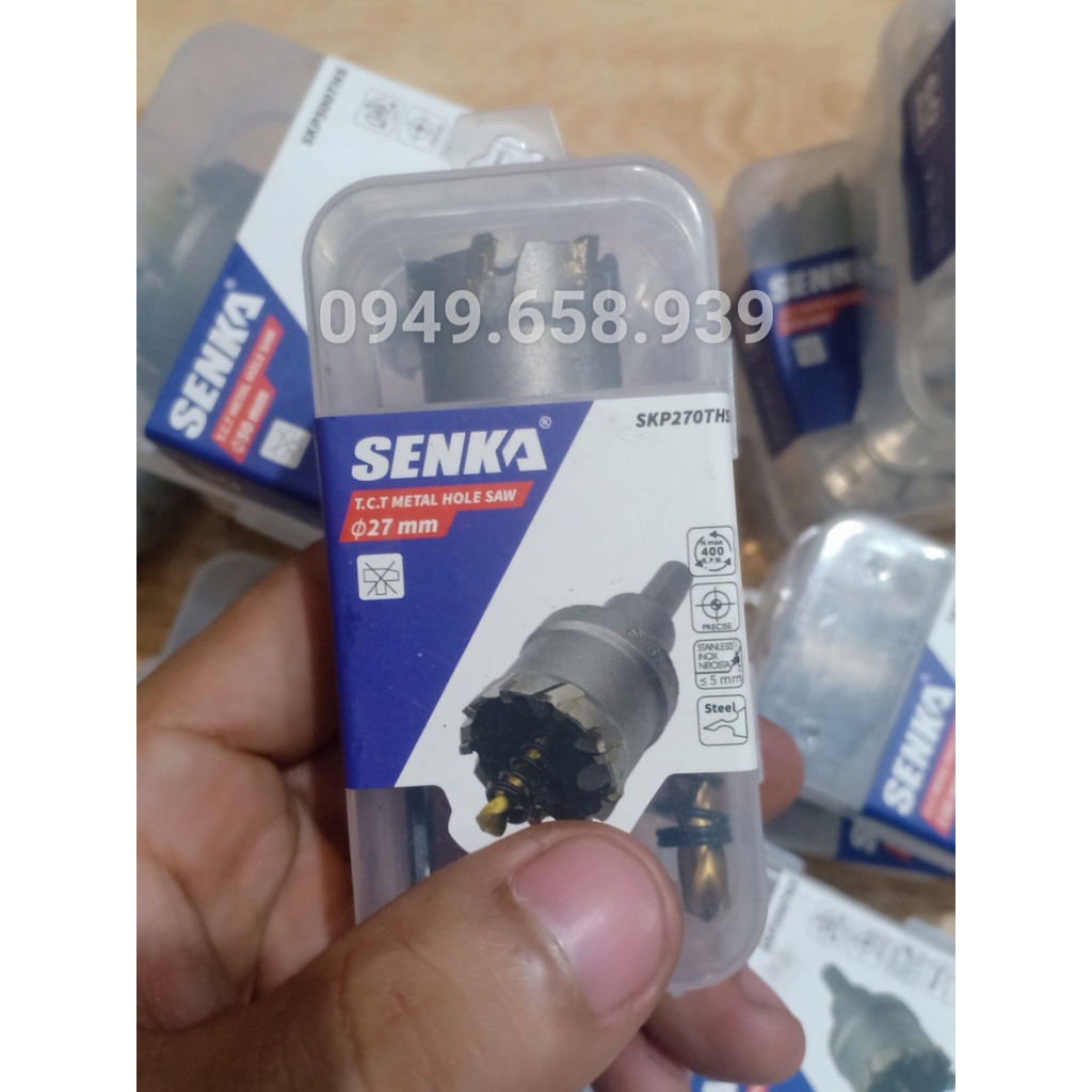 Mũi khoét inox, sắt, thép, kim loại, gỗ cao cấp SENKA chất liệu hợp kim 14-27mm