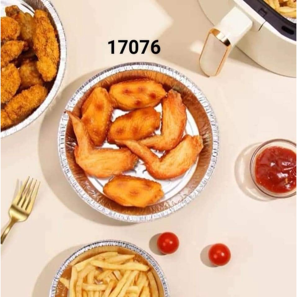 Set 10 khuôn giấy bạc lót nồi chiên không dầu cỡ lớn