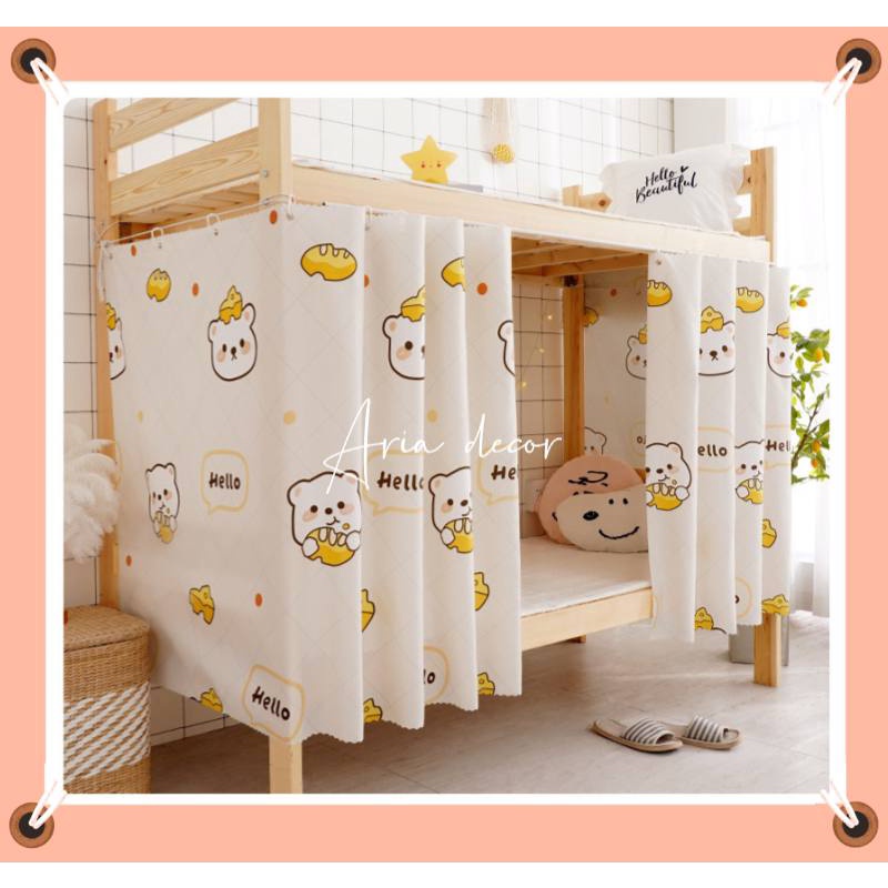 [ Quà]Rèm ký túc xá sinh viên ARIA DECOR,ktx giường tầng 1 lớp , rèm chống muỗi, che ánh sáng tạo không gian riêng