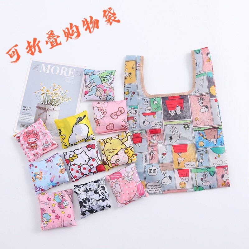 Túi Mua Sắm Mini Chống Thấm Nước Di Động Họa Tiết Hoạt Hình Thân Thiện Với Môi Trường