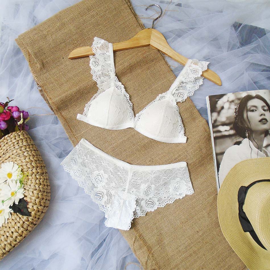 [GIÁ SẬP SÀN] Set bralette cánh tiên trắng