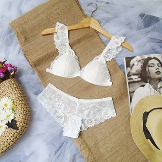 [GIÁ SẬP SÀN] Set bralette cánh tiên trắng