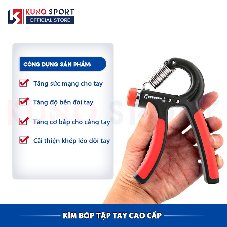 Kìm Bóp Tập Cơ Tay KUNO SPORT Hỗ Trợ Phục Hồi Cơ Tay Tập Tay Tại Nhà Kìm Không Đếm Số