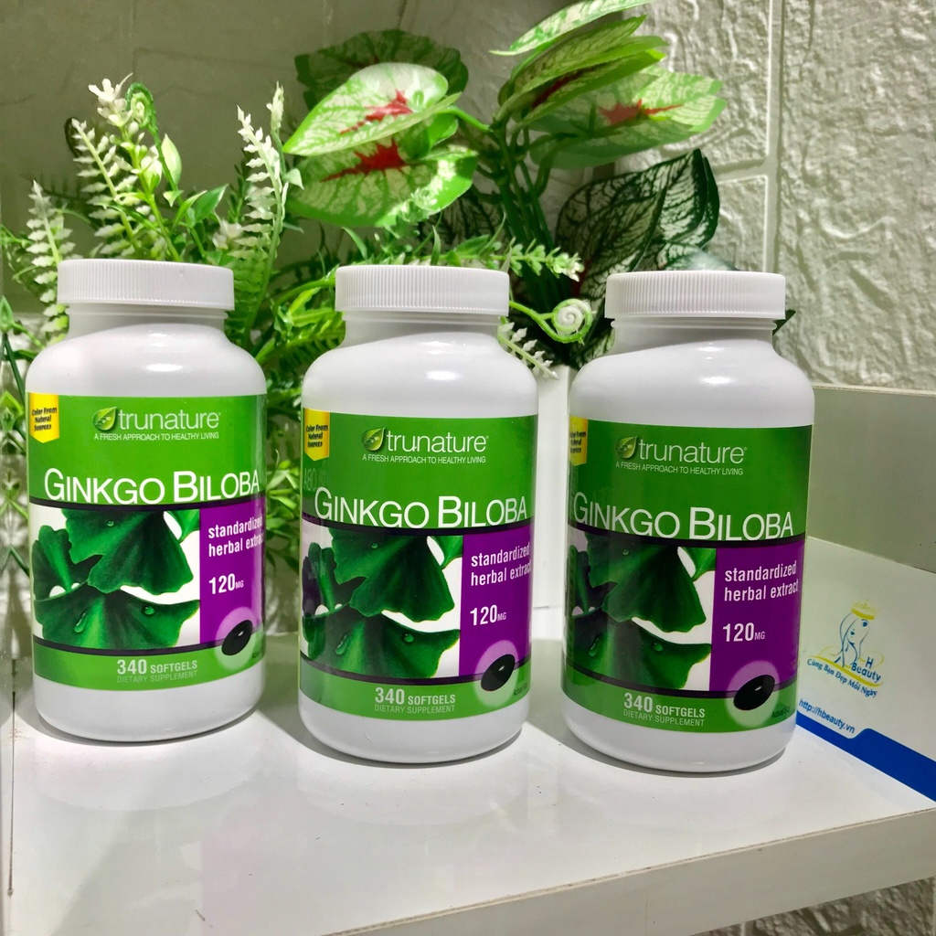 Viên Uống Bổ Não TRUNATURE GINKGO BILOBA 120mg 340 viên - Nhập Mỹ