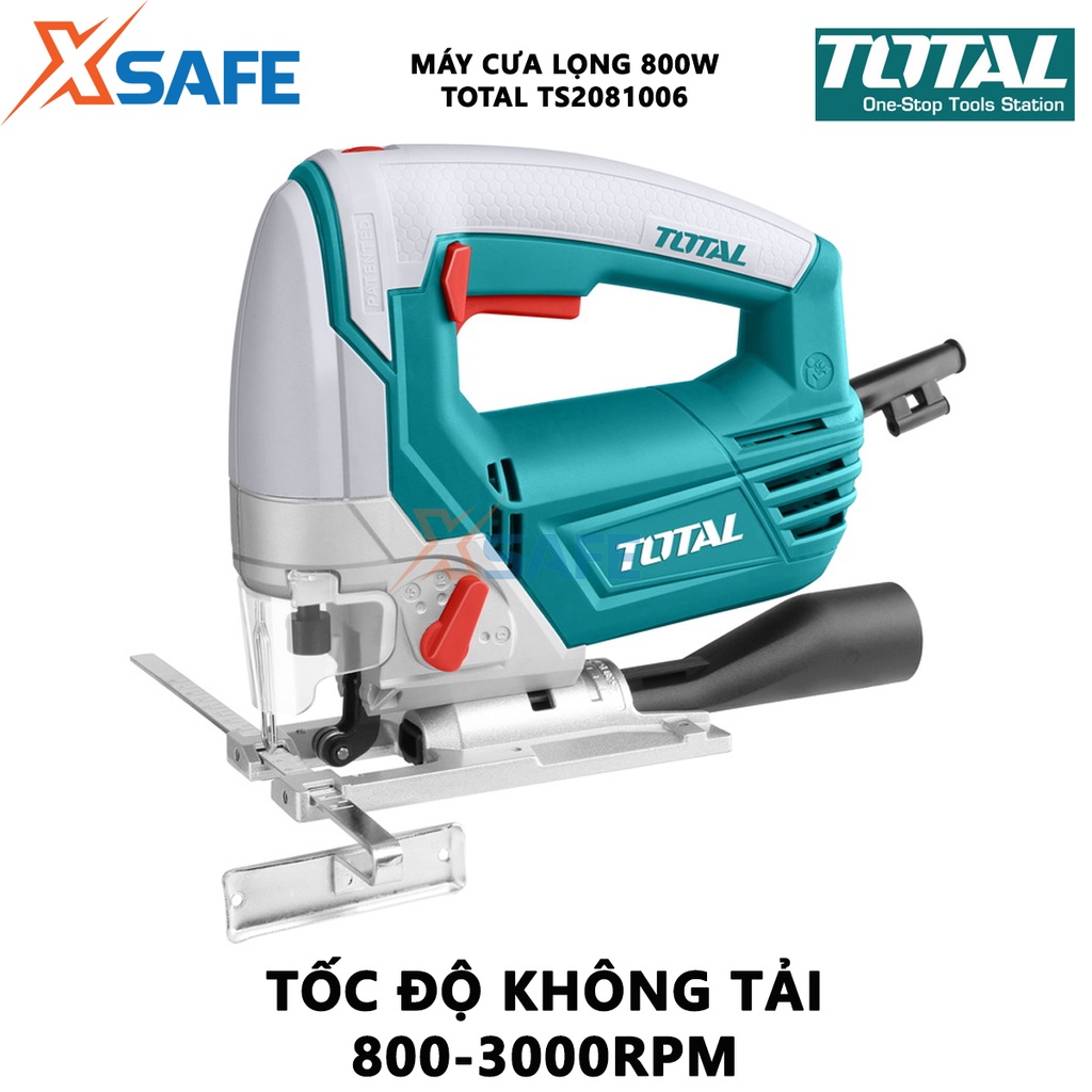 Máy cưa lọng TOTAL TS2081006 | máy cắt lọng cầm tay công suất 800W, tốc độ không tải 800-3000 v/p, dùng để cắt xẻ gỗ