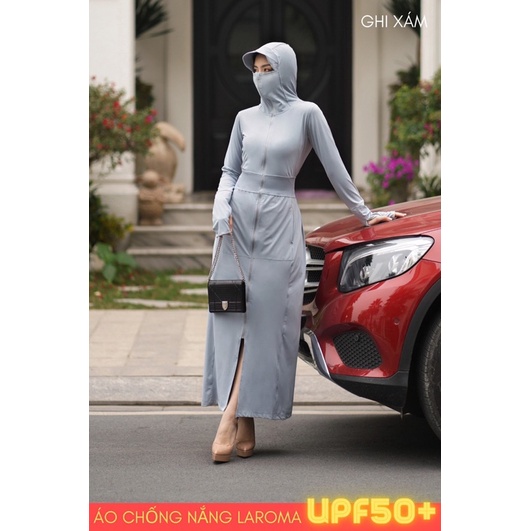 Áo choàng chống nắng nữ Laroma dạng váy áo chống nắng toàn thân chất vải thông hơi UPF50+