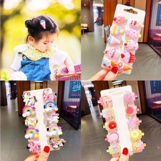 Vỉ 10 kẹp tóc mái hoa quả trái cây chibi hoạt hình cute cho bé gái