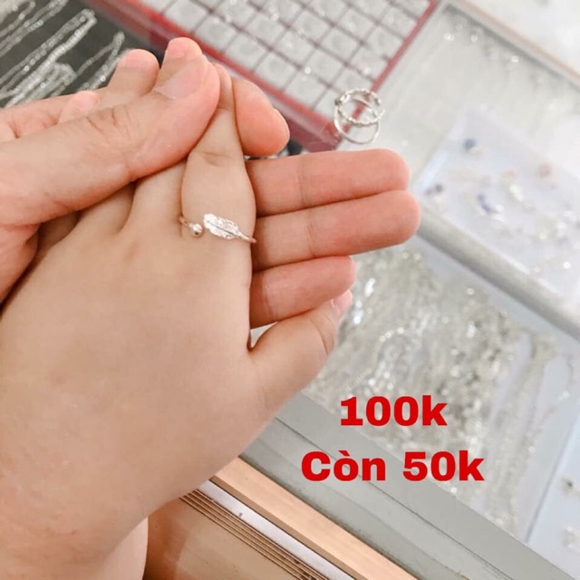 Nhẫn bạc lông đuôi vũ