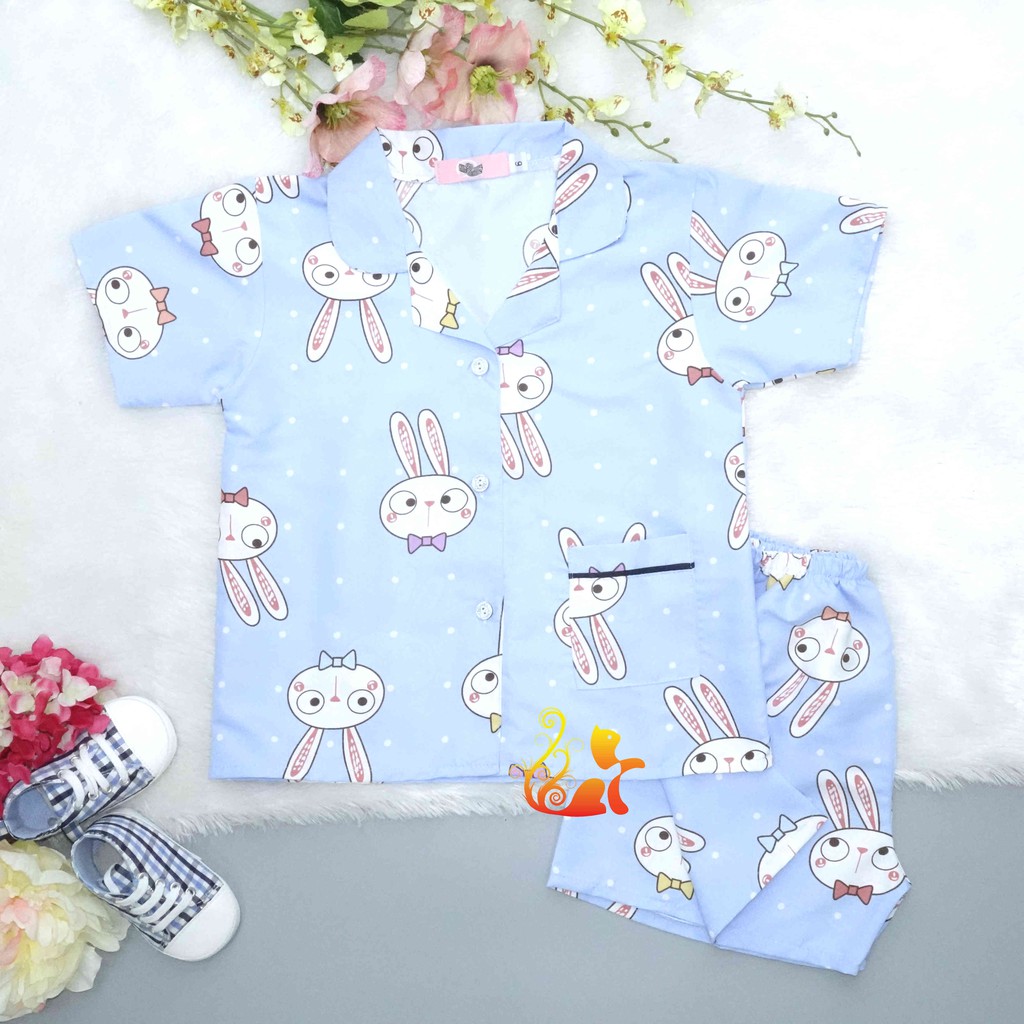 Bộ Đồ Mặc Nhà &quot;Thỏ tai dài&quot; Pijama Kate Thái - Cho Bé 8 - 38kg.