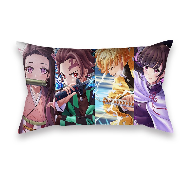 Vỏ Gối Chữ Nhật In Hình Anime Demon Slayer Kimetsu No Yaiba 50X30Cm Trang Trí Nội Thất