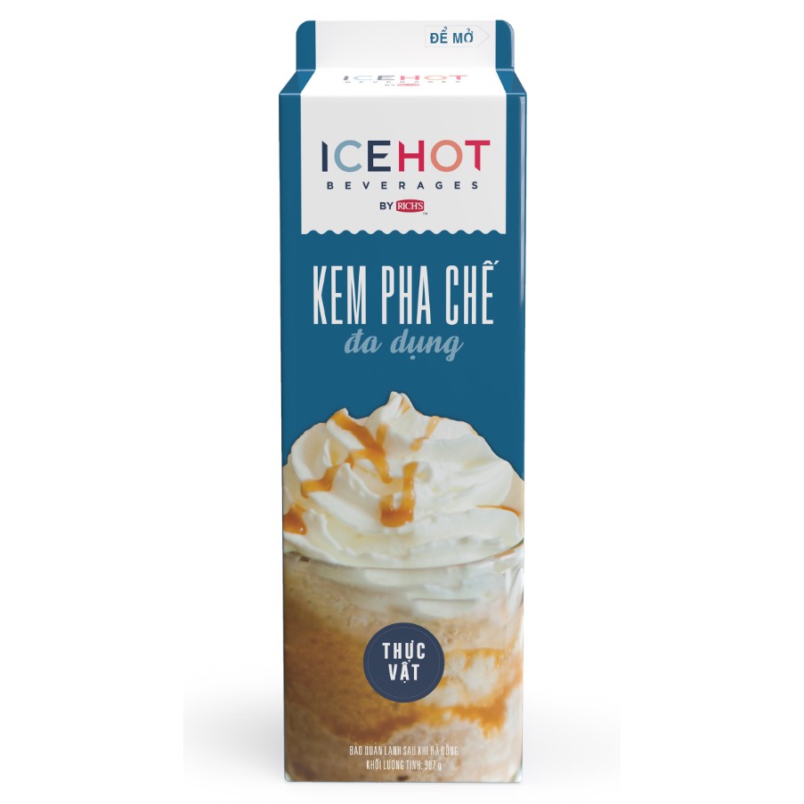 Kem béo thực vật Rich's ICEHOT hộp 454g - Kem Base, On-top, Kem béo vị sữa