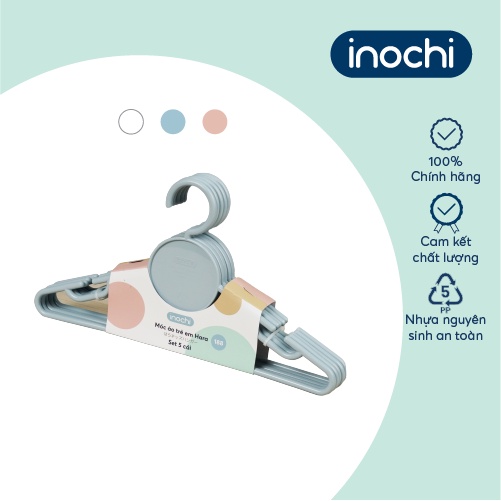 Móc áo cho trẻ em Inochi - Hara 188 màu Trắng ngọc/Hồng nhạt/Xanh nhạt