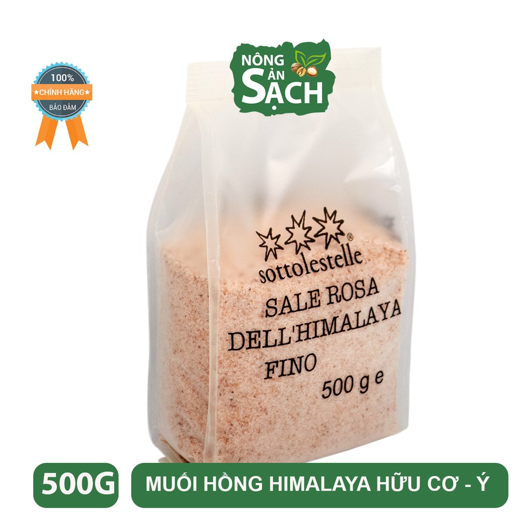 500g Muối Hồng Himalaya Hữu Cơ Cao Cấp Ý