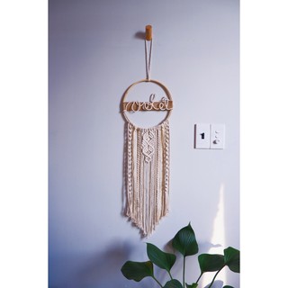 Vòng macrame treo tường trang trí gắn tên