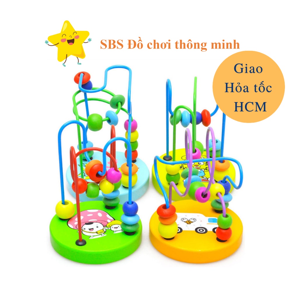 Luồn hạt gỗ mini cho bé