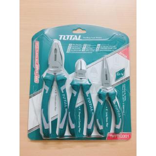Bộ kìm cắt, kìm răng và kìm mỏ dài 3 chi tiết Total THT1K0301
