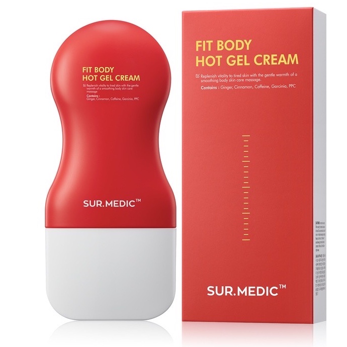 Thanh Lăn Massage Tan Mỡ Săn Cơ Định Hình Body SUR.MEDIC Fit Body Hot Gel Cream 100ml (Tặng Đai Nịt Bụng)