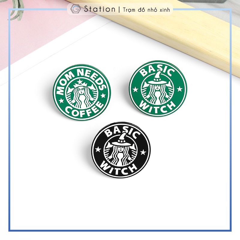 Pin cài áo huy hiệu Starbucks Coffee - GC305