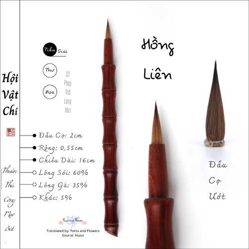 |Order| Cọ Thư Pháp Mặc Trúc Và Hồng Liên - Cọ Trung - Hội Vật Chí
