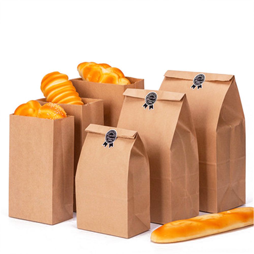 Set 10 Túi Giấy Kraft Đựng Bánh Nướng / Quà Tặng Phong Cách Vintage