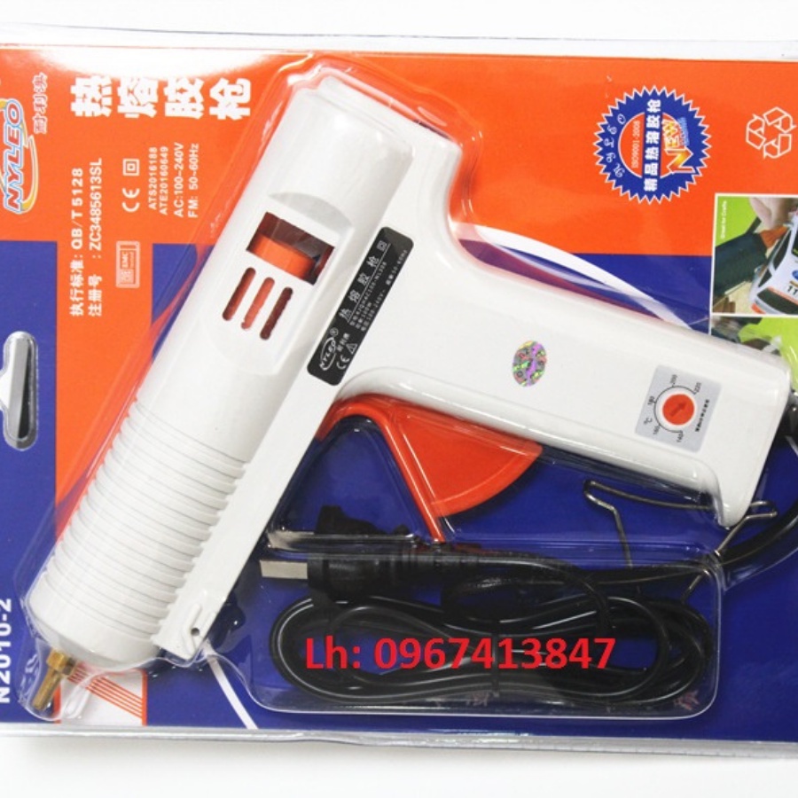 Súng bắn keo nến to đầu đồng có nút chỉnh nhiệt độ, keo nến to, keo nến nhỏ, dụng cụ handmade