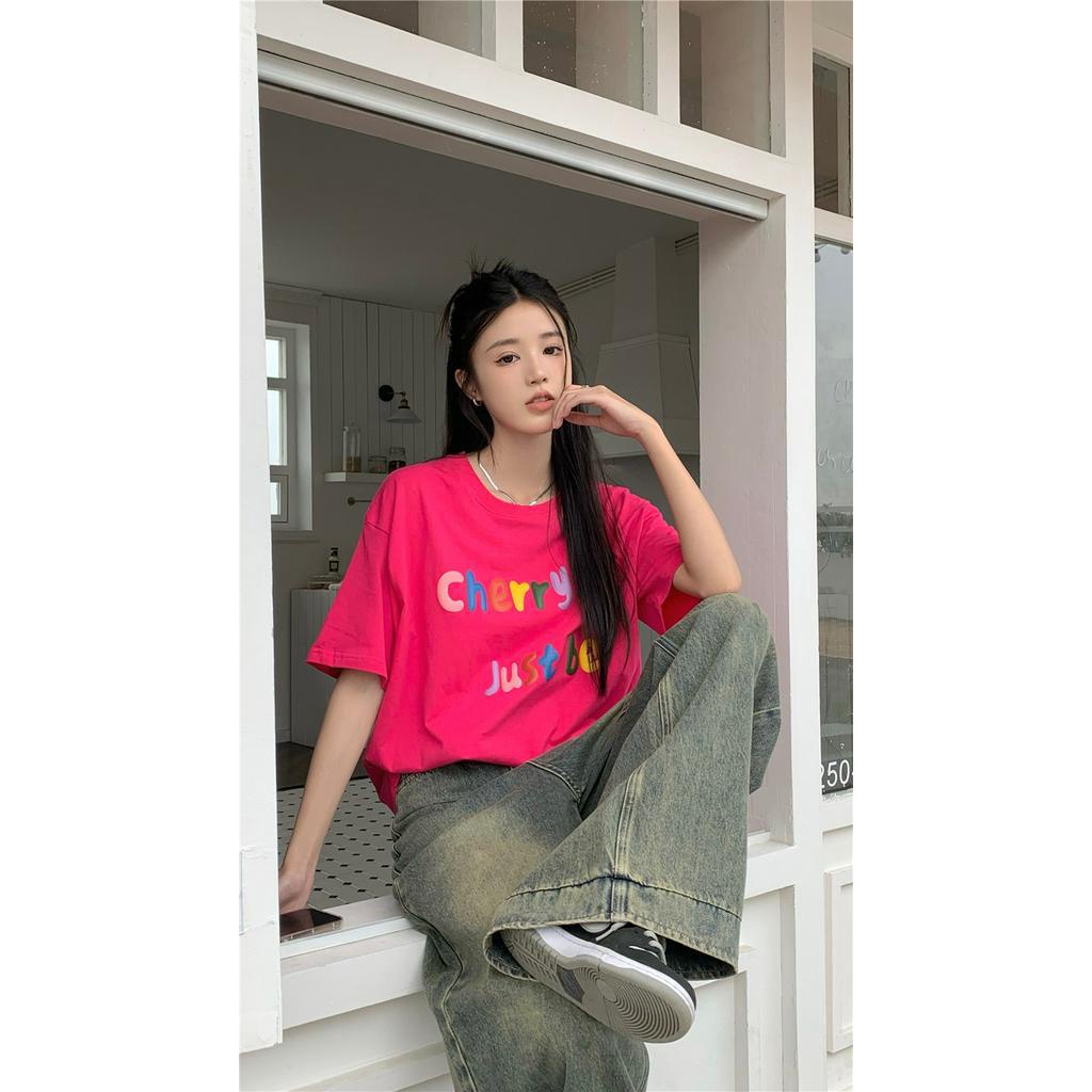 Áo Thun Cotton Ngắn Tay In Chữ Foam 62828