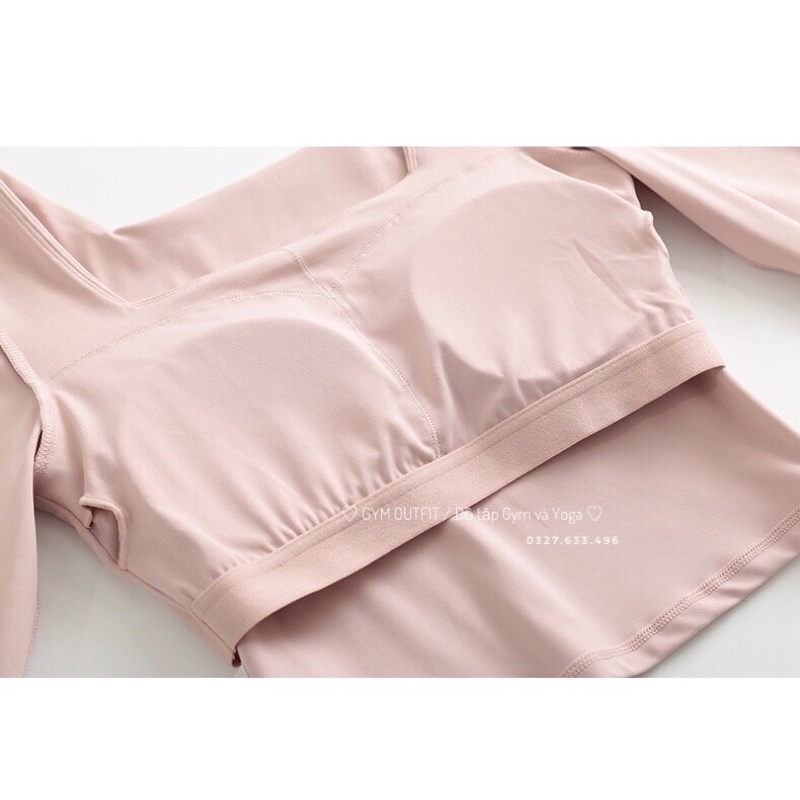 Áo Dài Tay Tập Gym -Áo Tập Yoga, Áo Thể Thao Dài Tay Thu Đông 2022 Vải LuLu Cao Cấp Kiểu Croptop Cổ Vuông
