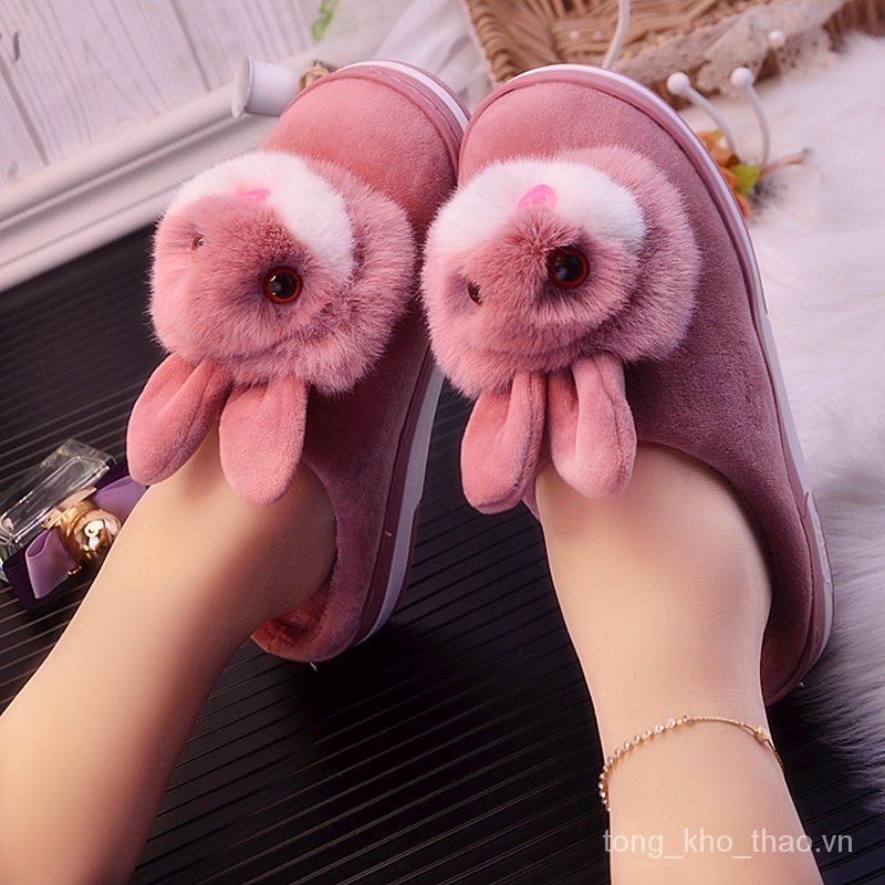 Dép bông đi trong nhà đế dày thiết kế mới thời trang mùa đông dành cho nữ 2021