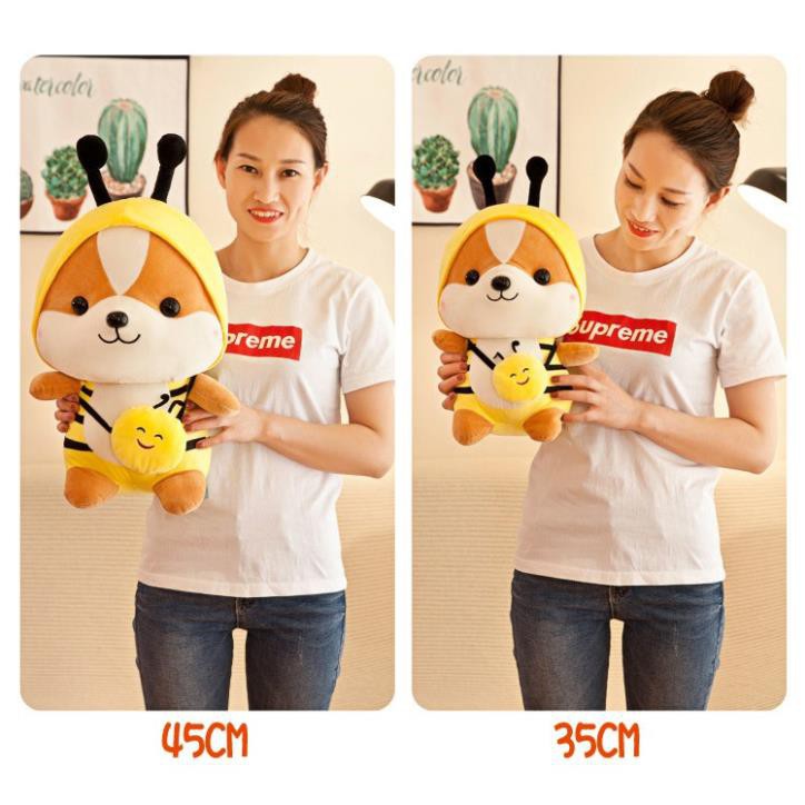 [Mã LIFEBTFEB giảm 10% đơn 150K] Gấu Bông Chó Shiba Cosplay mềm mịn size nhỏ 25 cm. Gấu bông shiba Cosplay siêu chất