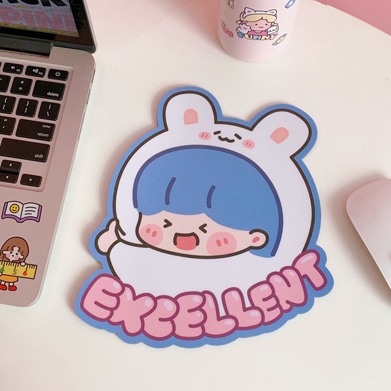 Korean Girl Heart Cartoon Mouse Pad Small Lovely Office non-Resistant Creative Table Mat Mousepad