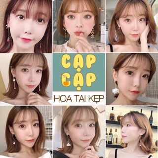 [Video Mẫu Thật] 20 Mẫu Bông Tai Kẹp Bộ 4 -Không Cần Xỏ Lỗ Dễ Thương Cute Thời Trang Hàn Quốc