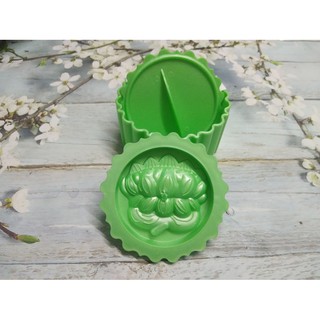 KHUÔN XÔI TRÒN XANH HÌNH HOA SEN 9 CM