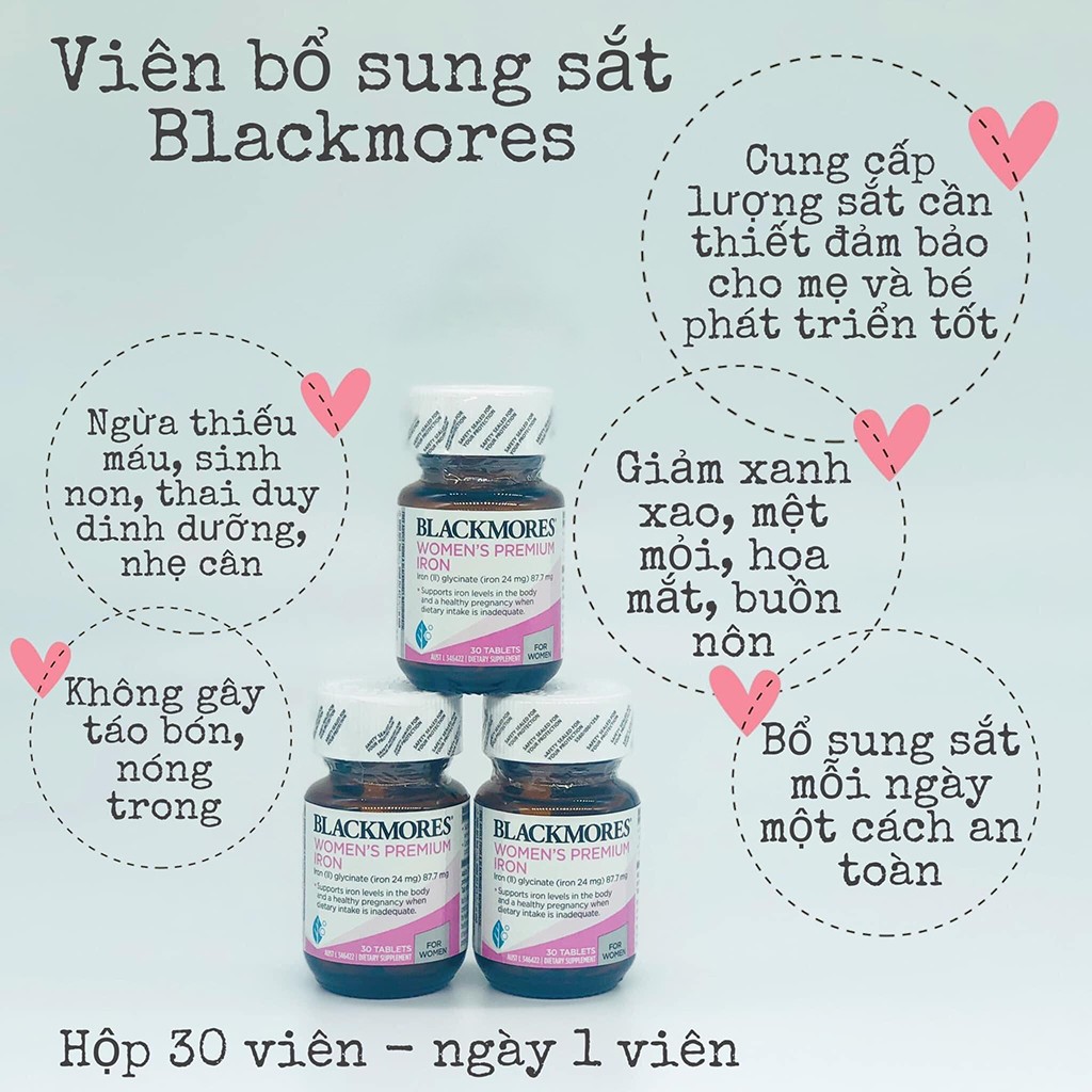 Viên Uống Bổ Sung Sắt Blackmores Hộp 30 Viên