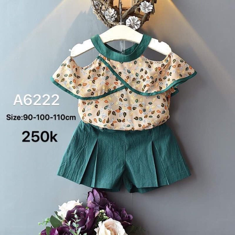 Set bộ xanh chấm bi vàng