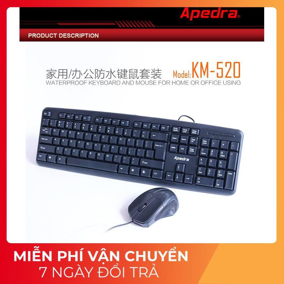 HOT- Bộ bàn phím chuột văn phòng Apedra KM-520 -DC3231