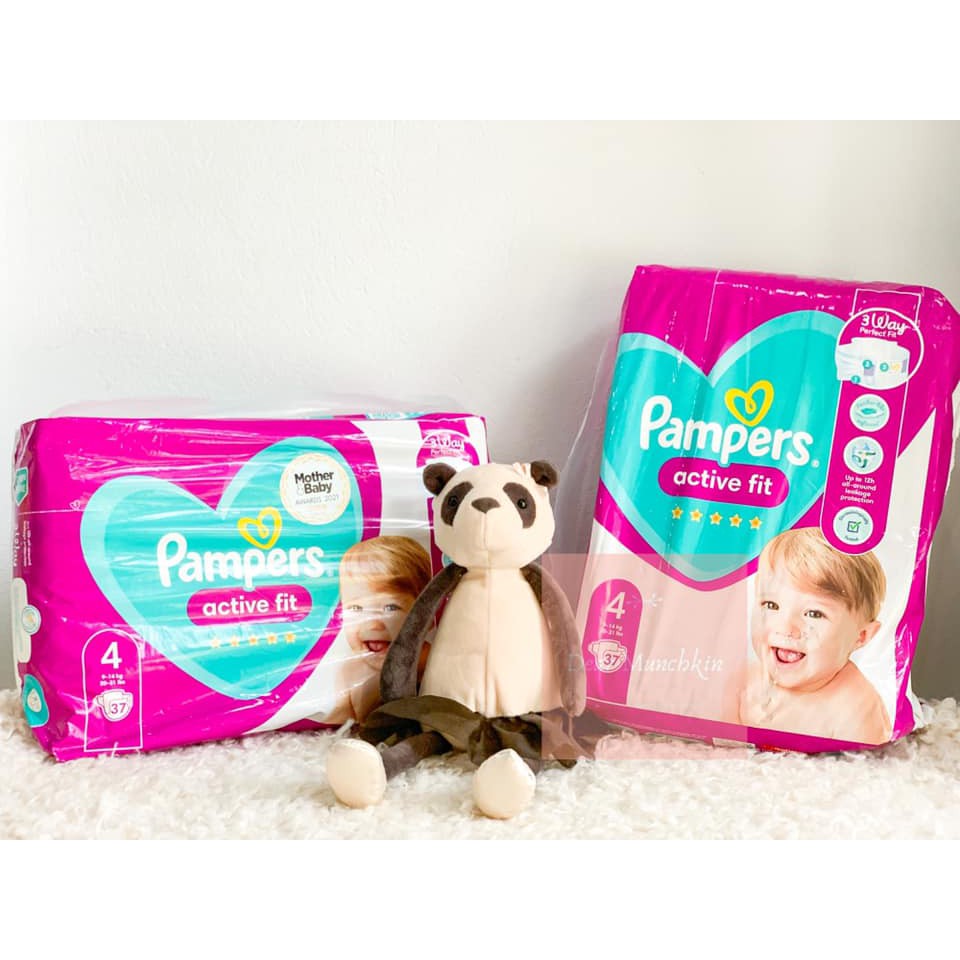 Tã dán Pampers UK Active Fit size 4, 5, 6 bịch 52 miếng