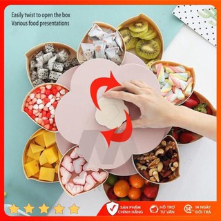 HÀNG LOẠI 1-Khay đựng bánh kẹo - mứt 2 tầng hình cánh hoa