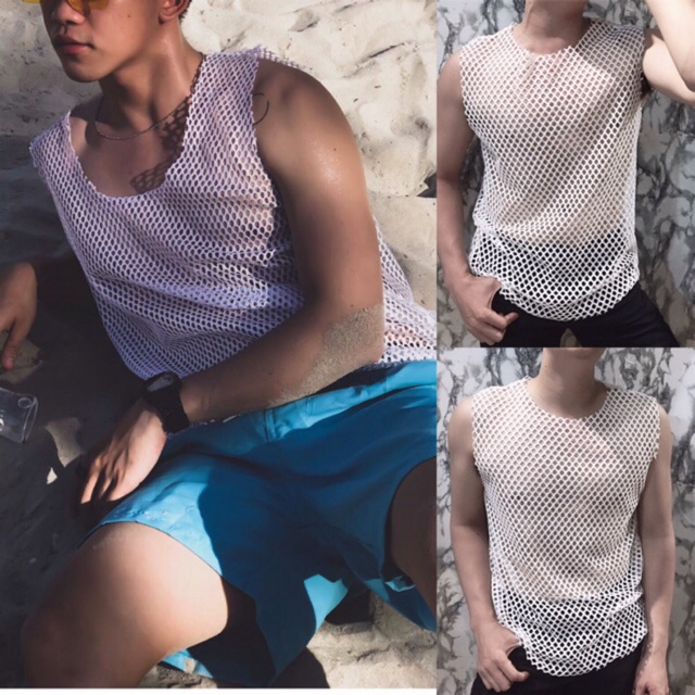 Áo tanktop lưới đi biển unisex style, kute & sexy