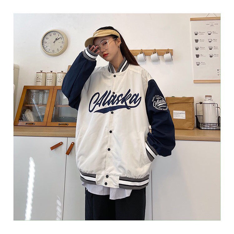 Áo bomber oversize cúc bấm MASKA phối tay trẻ trung năng động_guzfashion