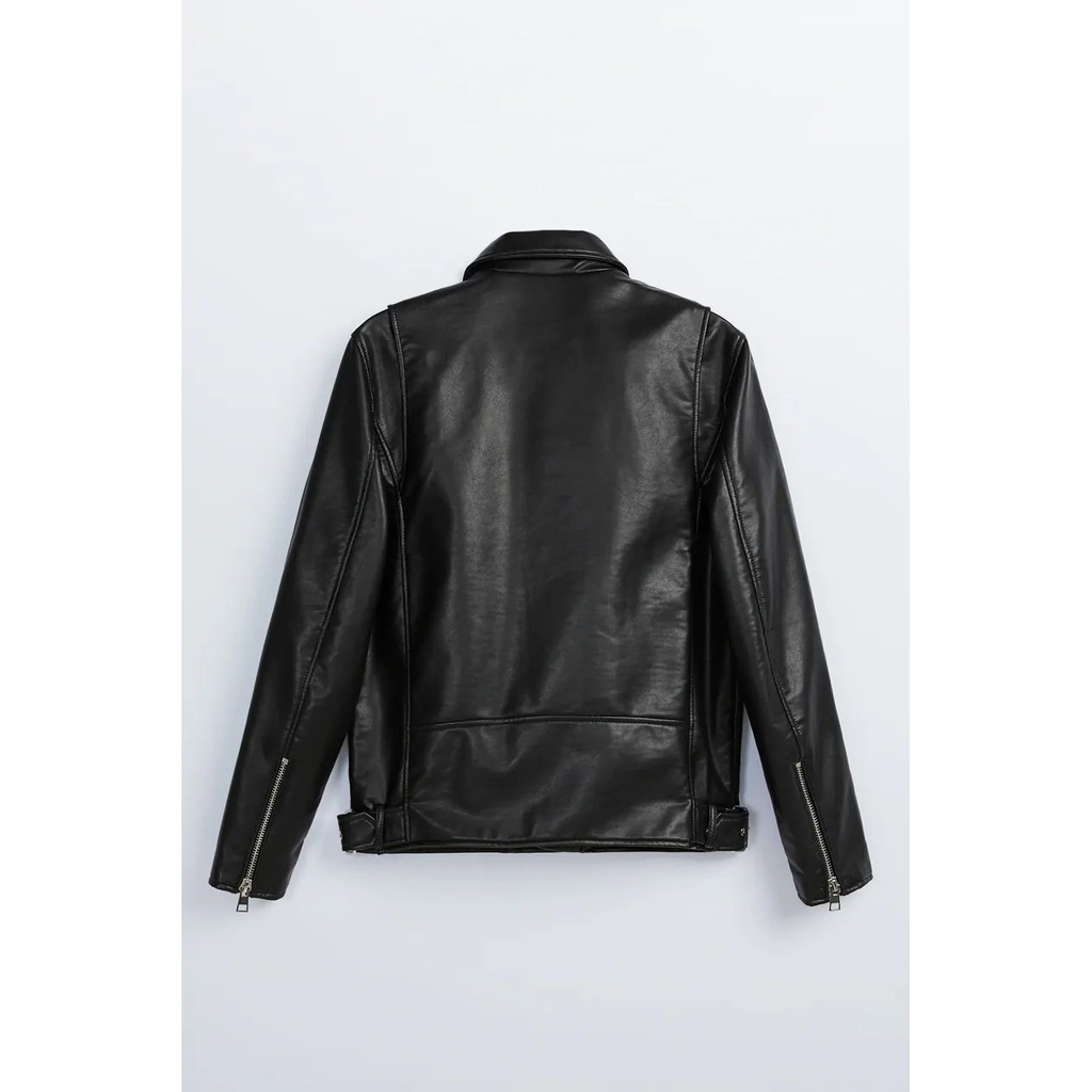 Áo khoác da Zara biker jacket nam auth chính hãng